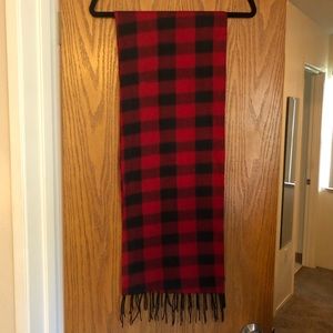 Black and red plaid scarf